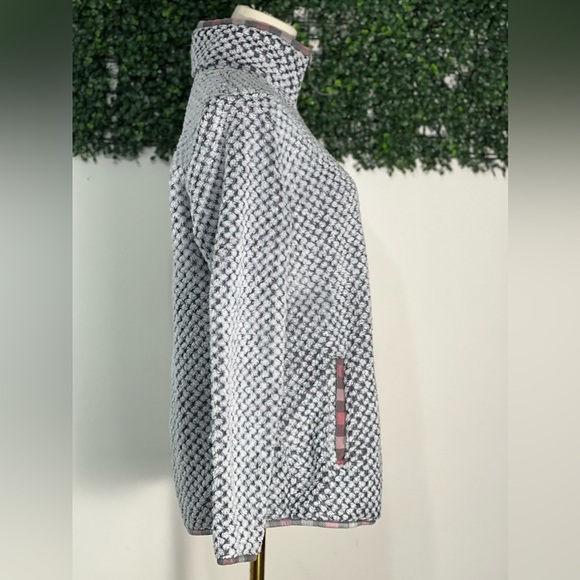 Simply Southern Soft Fleece Zip Up Plaid Patch Pocket Jacket Sweater Size Small - Picture 4 of 10